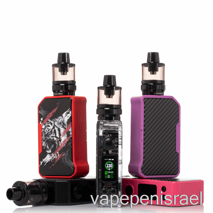 חד פעמי Vape Israel Dovpo Mvp 220w ערכת התחלה סיבי פחמן שקוף